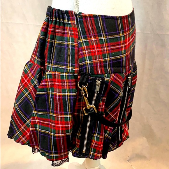 Plaid tartan pleated bondage mini kilt skirt - Picture 7 of 7